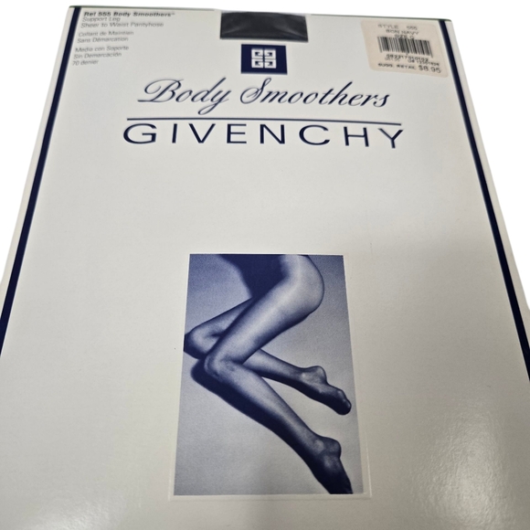 Givenchy 90's Vintage Sheer Pantyhose Bon Navy Size C Body Smoothers - Picture 5 of 9